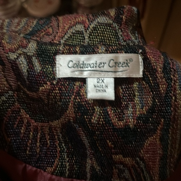 Coldwater Creek Tapestry -Button Front Jacket- Fully Lined - Pockets - Picture 5 of 8